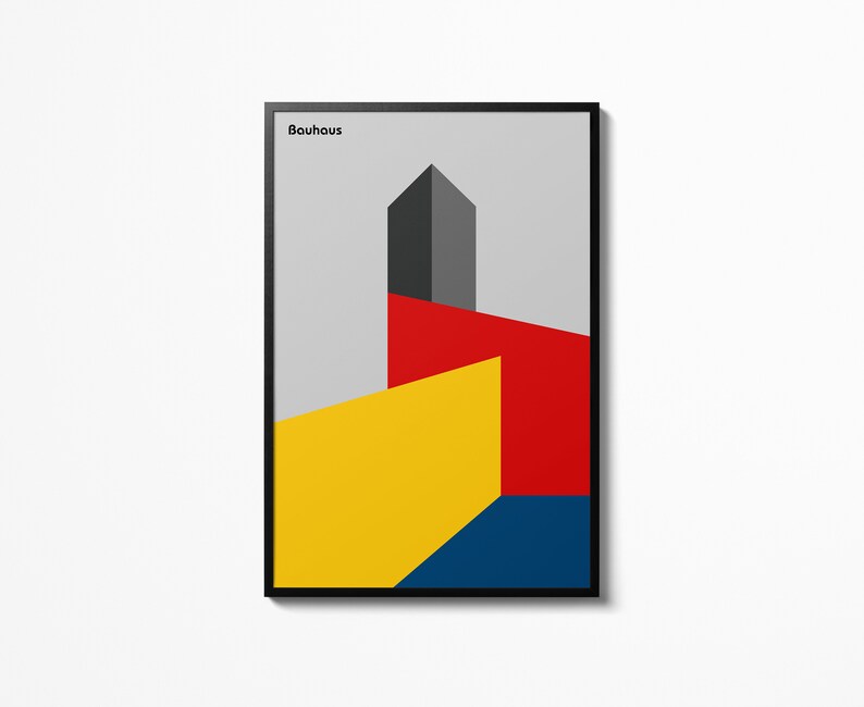 Bauhaus Multicolor Poster Art Exhibition Print Weimar 1923 Herbert ...