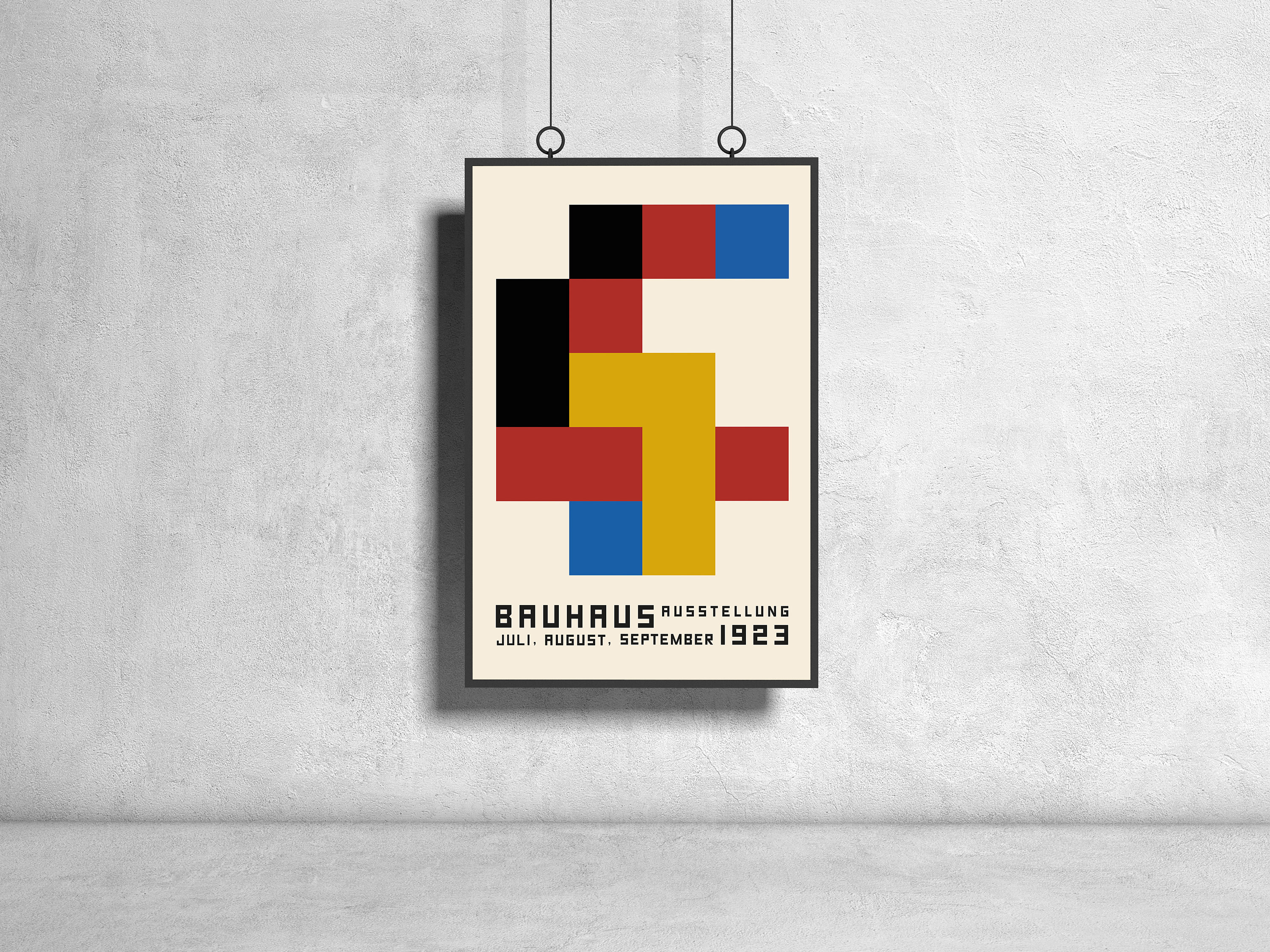 Bauhaus Multicolor Blocks Poster Wall Hanging Art, Museum Exhibition ...