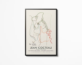 Jean Cocteau Lithograph Print Wall Art Exhibition Print