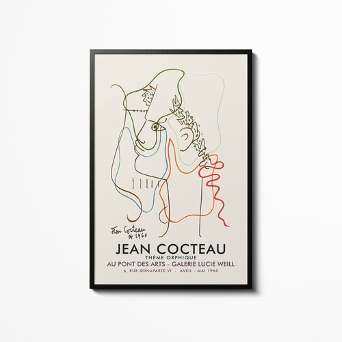 Jean Cocteau Set of 2 Prints | Vintage Exhibition Poster, Line