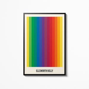 Ellsworth Kelly Poster Museum Gallery Exhibition Vintage Rainbow Wall Art, Home Decor Wall Hanging Print Picture Painting
