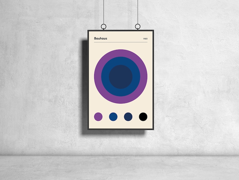 Bauhaus Purple Color Circles Affiche Bauhaus, Impression dexposition Bauhaus 100 ans, Affiche dexposition dart, Accessoires de décoration intérieure image 2