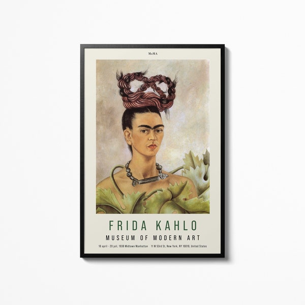 Frida Kahlo Vintage Cartel Exposición de Arte Impresión Imagen Museo de Arte Moderno Nueva York Colgante de Pared