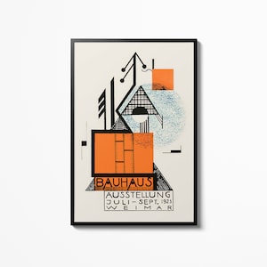 Bauhaus poster, Bauhaus Exhibition print Weimar 1923, Herbert Bayer poster, Bauhaus Print, Walter gropius, Bauhaus art exhibition poster