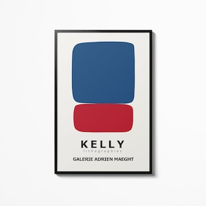 Ellsworth Kelly Blue And Red Poster Galerie Maeght Museum Exhibition Vintage Wall Art Print Home Decor Wall Hanging Picture Painting