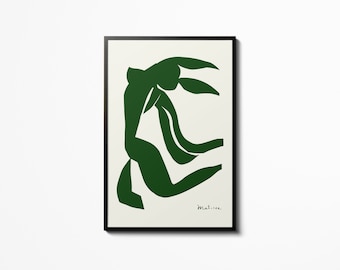 Henri Matisse Nu Affiche Verte vintage Exposition d’Art Mural Musée Galerie Imprimer Accrochage Mural