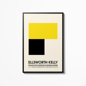 Ellsworth Kelly Black & Yellow Poster Museum Gallery Exhibition Vintage Wall Art Home Decor Wall Hanging Galerie Maeght Print Picture