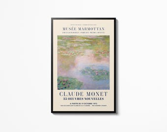 Claude Monet Poster - Nymphéas (1907) | Modern Wall Art for Aesthetic Room Decor | Monet Print Gift | Monet Exhibition Poster