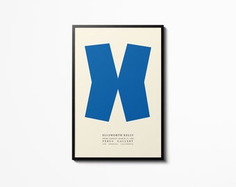 Ellsworth Kelly Blue Cross Poster Gallery Ferus Print Los Angeles California Art Museum Exposition Tenture murale Art Home Decor