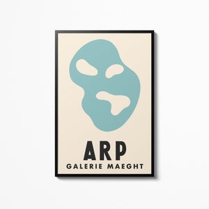 Jean Arp Mask Poster Vintage Wall Art Exhibition Museum Gallery Hans Arp Print Wall Hanging