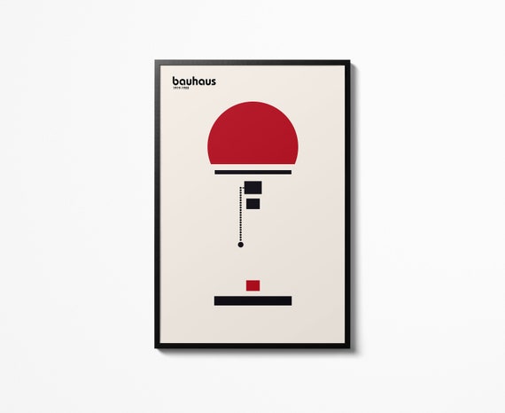 Bauhaus Lamp Poster 100 Years Walter Gropius Abstract Wall Hanging 