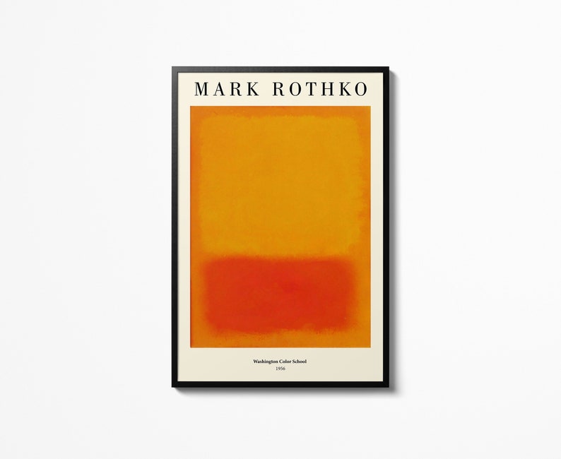 Mark Rothko Orange Poster Wall Art Wall Hanging Museum Etsy