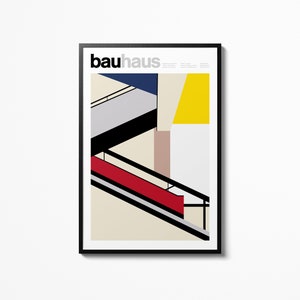 Póster de la escalera de la Bauhaus de Weimar, exposición de 1923, Walter Gropius, arte abstracto para pared, decoración de pared