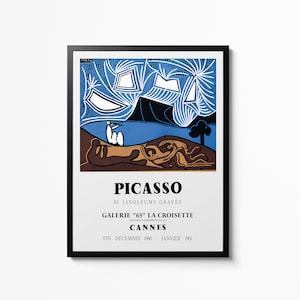 Picasso Galerie 65 Poster Litografia 45 Linoleum Gravés Museo d'arte di Cannes Esposizione Stampa da appendere a parete