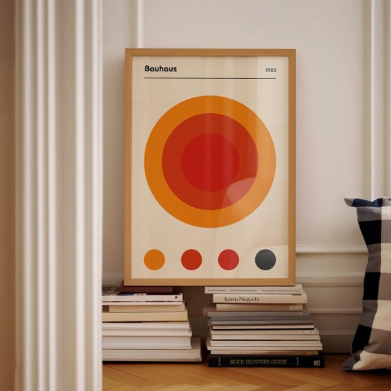 Bauhaus Orange Color Circles Bauhaus Poster, 100 Years