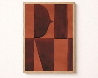 Abstract Shapes Poster - Modern Abstract Geometric Wall Art - Minimalist Wabi Sabi  Art - Neutral Print - Contemporary Living Room Decor