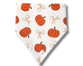 Pumpkin Dog Bandana, Fall Pumpkin Dog Bandana, Thanksgiving Dog Bandana, Cute Autumn Coquette Dog Scarf, Handmade Pet Bandana