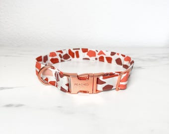 Handgemaakte terrazzo hondenhalsband | Gepersonaliseerd graveerbaar huisdieraccessoire