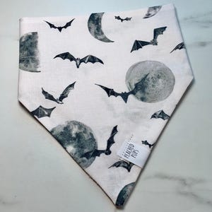 Halloween Dog Bandana | Bat To The Bone | Bat Halloween Dog Bandana | Over the Collar, Tie On Halloween Dog Bandana