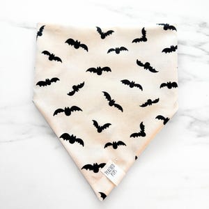 Bat Halloween Dog Bandana | Over the Collar, Tie On Dog Bandana | Cute Halloween Dog Apparel | Dog Halloween Accessory