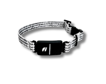 Fi-kompatibles Hundehalsband | Personalisierbares, gravierbares, minimalistisches Design in Schwarz-Weiß, Serie 2 3