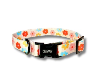 Halsband voor honden met bloemenprint – Aanpasbare halsband voor honden, halsband voor huisdieren met bloemen