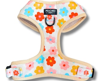 Hundegeschirr, Floral Hundegeschirr, verstellbar, kein Zuggeschirr, Neopren-Hundegeschirr, süßes Mädchen-Hundezubehör, Sommer-Hundegeschirr