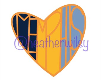 Memphis Love Heart PNG (Digital Download)
