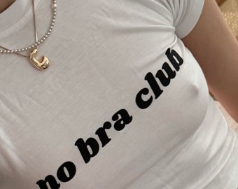 No Bra Club, No bra tee, no bra tshirt, Women's Flowy Cropped Tee