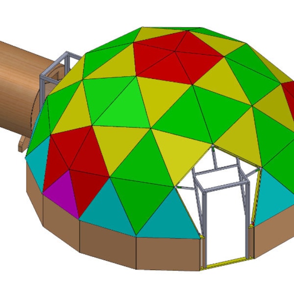 22' Geodesic Dome Greenhouse Plans - DXF / PDF Digital Downloads!