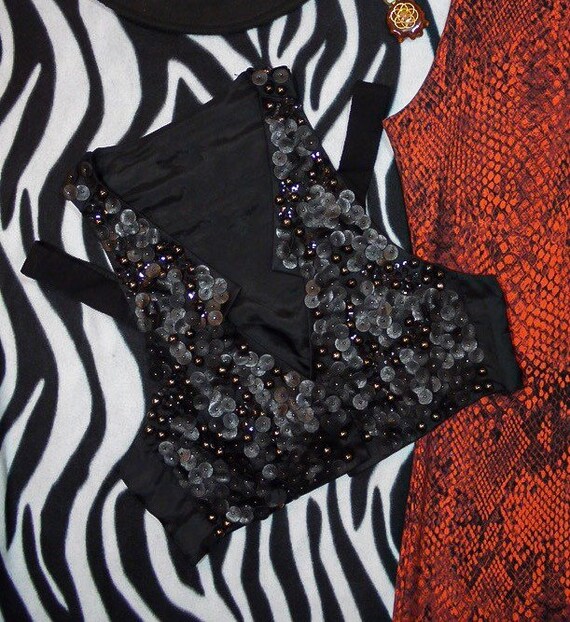 Vintage Embellished Cropped Vest