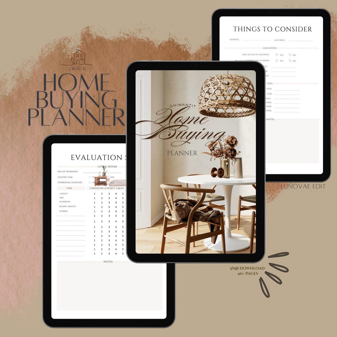 Home Buying Planner | First Time Home Buyer Planner | House Hunting ...