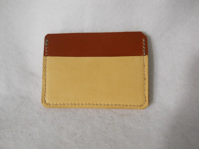 Chestnut English Bridle with Deer Skin 10 card wallet Genuine USA Leather Free Shipping USA heavy duty stitching built to last