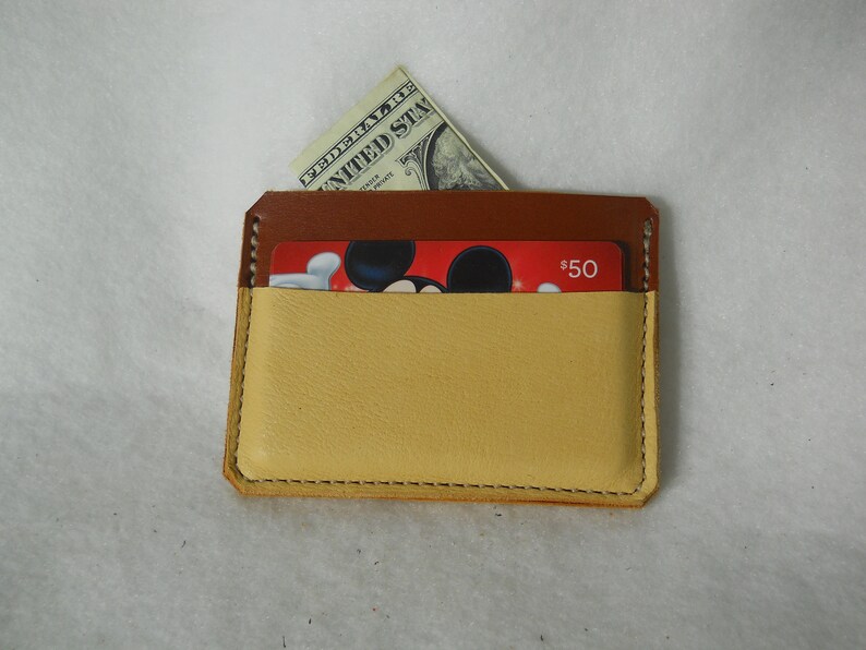 Chestnut English Bridle with Deer Skin 10 card wallet Genuine USA Leather Free Shipping USA heavy duty stitching built to last