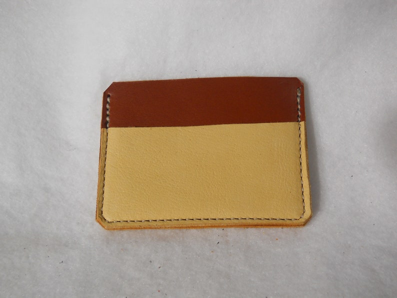 Chestnut English Bridle with Deer Skin 10 card wallet Genuine USA Leather Free Shipping USA heavy duty stitching built to last
