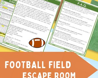 Football Field Escape Room, Game for Kids, Game for Dads, Football Game, Football Challenge,  Personal Use Only, Digital Download