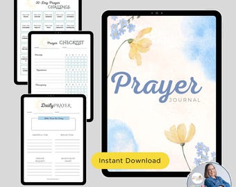 Prayer Journal for Teens & Adults, PDF prayer tracker, self-care journal, bible verses, bible psalms, prayer list