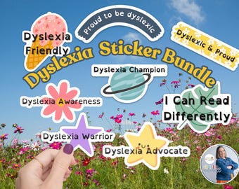 Dyslexia Sticker Bundle, Dyslexia Awareness Sticker, Dyslexia Advocate, Dyslexia Warrior,