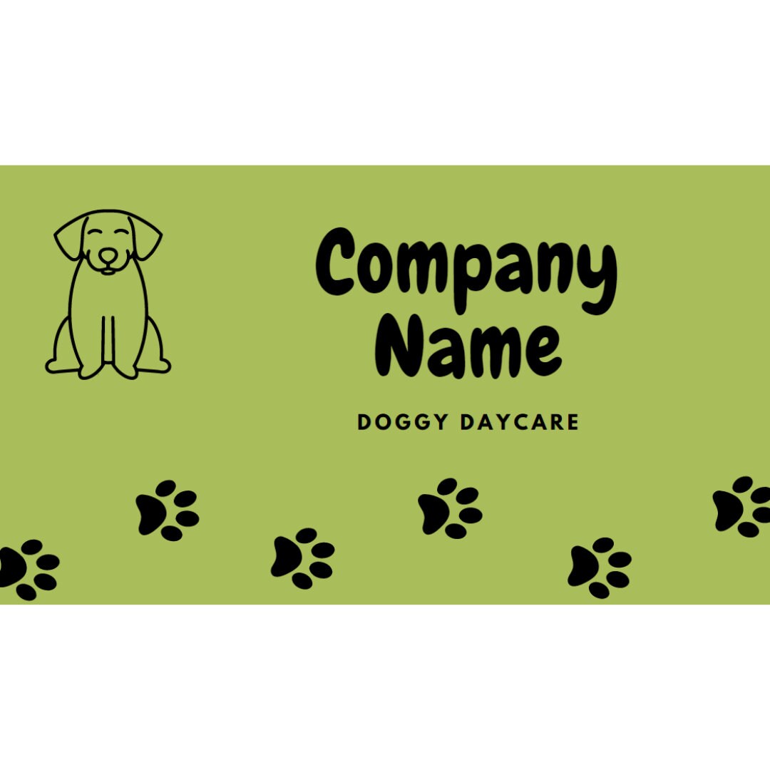 Doggy Daycare Business Card Etsy