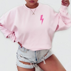 Preppy Sweatshirt Lightning Bolt Sweatshirt Preppy Crewneck Trendy Sweatshirt Preppy Clothes Aesthetic Clothes Y2k Hoodie Lightening Bolt
