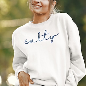 Salty Sweatshirt, Beach sweatshirt, Summer Sweatshirt, Vacation Sweatshirt, Beach Hoodie, Salty Beach Sweatshirt, Beach Crewneck