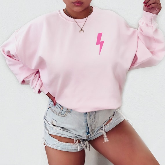 Preppy Sweatshirt Lightning Bolt Sweatshirt Preppy Crewneck Trendy