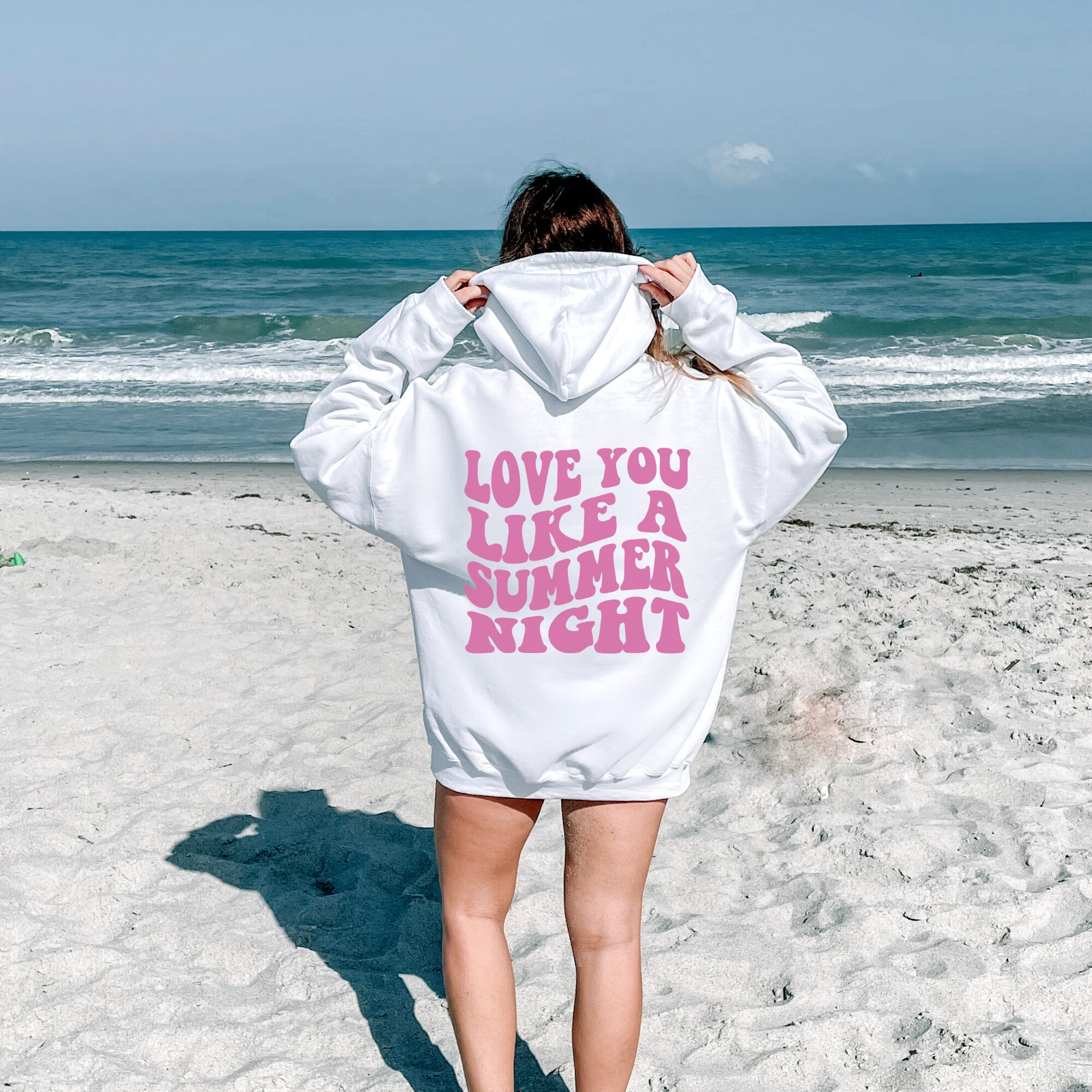 Love You Like A Summer Night Hoodie Sunset Hoodie Beach Sweatshirt