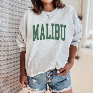 Malibu Sweatshirt Trendy Crewneck Preppy Sweatshirt California Sweatshirt Trendy Clothes Preppy Clothes Aesthetic Clothes Oversized Crewneck