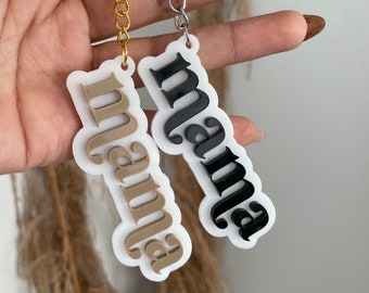 Mama Acrylic Keychain | Retro Keychain | Mama Gifts | Mother's Day Gifts | Acrylic Keychain | Car Accessories