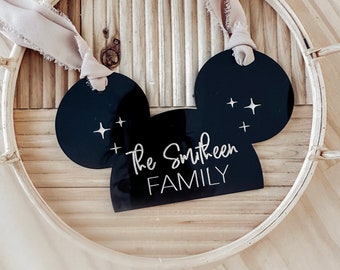 Mouse Ears Stroller Tag | Park Stroller Tag | Theme Park Name Tag | Personalized Name Sign | Stroller Spotter | Stroller Identifier Tag
