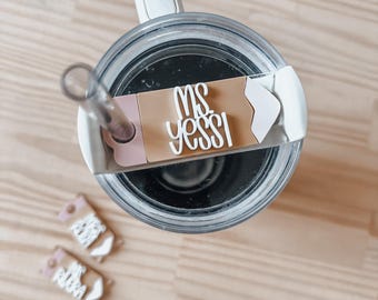 Custom Stanley Topper | Stanley cup Accessories | Stanley cup Name Tag | 40 oz Name Plate for Stanley Cup | Straw Topper | Personalized