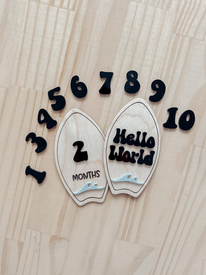Surf Milestone Sign for Baby | Baby Girl Gift | Monthly Baby Picture ...
