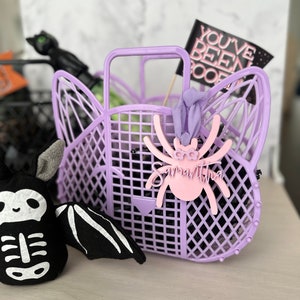 Halloween Anhänger | Boo Korb Namensschild | Personalisierter Schlüsselanhänger| Namensschild aus Acryl | Kinder Namensschild | Korb Anhänger | Kürbis Anhänger | Boo Korb