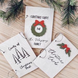 Guardião de cartão de Natal | Porta-cartões de Papai Noel gravado | Porta-cartões de Natal | Cartões de Natal Passado | Papai Noel vintage | Correio de Natal |